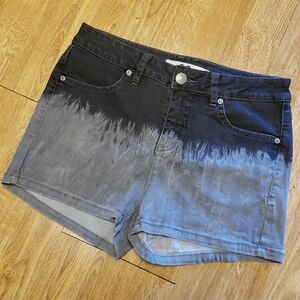 Dzzit black to gray dip dyed denim shorts 26
